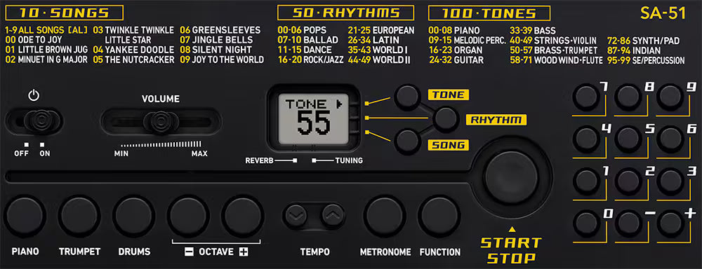 CASIO SA-51 Electronic Musical Instrument Keyboard (MINI) KM19