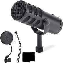 Load image into Gallery viewer, Samson Q9U XLR/USB Dynamic Broadcast Microphone + Pop Filter + Broadcast/Webcast Boom Arm + Cloth - Deluxe Bundle