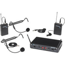 Load image into Gallery viewer, Samson SWC288PRES-H Presentation Dual-Channel Wireless Microphone System with 2 Headset Mics &amp; 2 Lav Mics