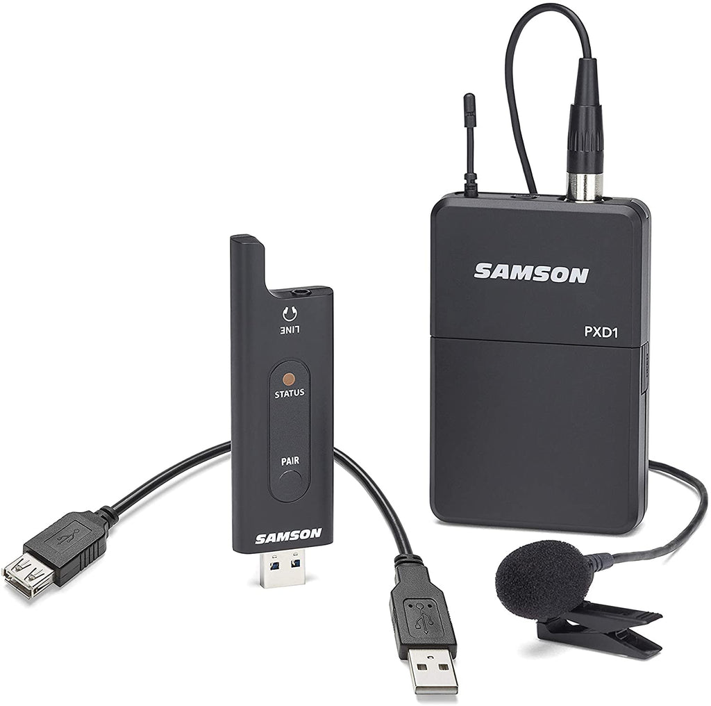 Samson XPD2 Lavalier USB Digital Wireless System with LM8 Lavalier Microphone SWXPD2BLM8