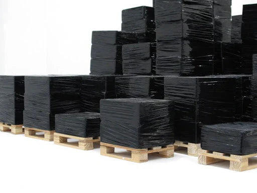 Absolute SW182B 2 Rolls Black Hand Stretch Plastic Film Pallet Shrink Wrap 18" Wide, 1500 SQ FT 80 Gauge