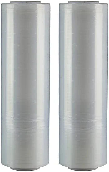 BM PAPER 2 Rolls Hand Stretch Plastic Film Shrink Pallet Wrap 18" X 1000 X 80