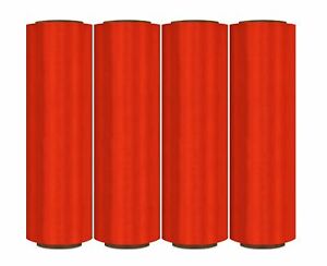 Absolute U.S.A 4 RED 18"x 1500 FT Roll 80 Gauge Thick Stretch Packing Wrap Pallet Shrink Film