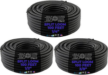 Load image into Gallery viewer, 3 Rolls 100ft ea Split Cable Wire Loom PolyethyleneTubing 1/4" 3/8" 1/2" Conduit