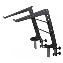 Load image into Gallery viewer, MR DJ LTS109SI Laptop Computer Stand Silver Mobile Disc Jockey PC Table Rack Mount Clamp Bracket