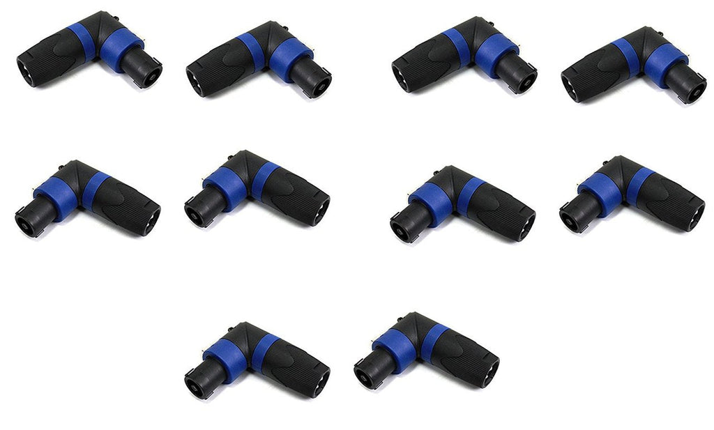 MR DJ SPAM10 10-Pack Right-Angle Speakon Compatible PA/DJ Speaker Cable Connectors
