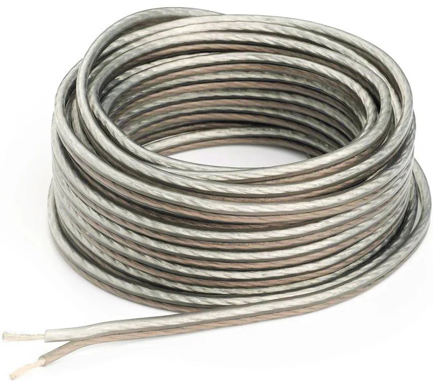 Absolute 25 Ft 8 Gauge Subwoofer Speaker Wire Stranded Copper Mix Zip Hook Up Cable