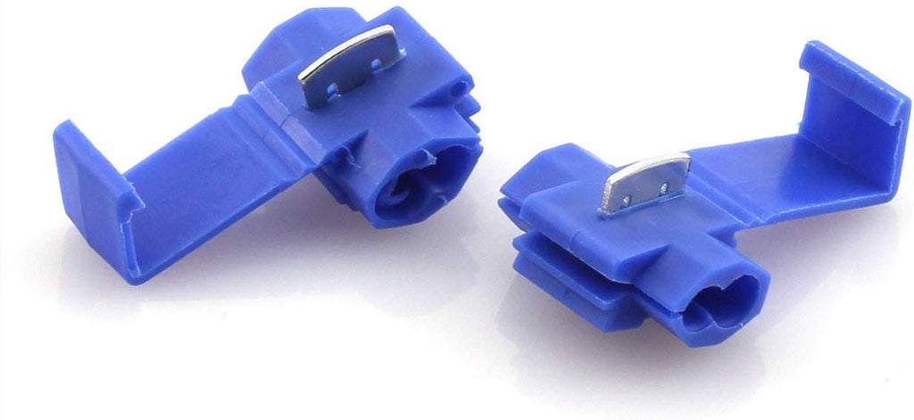 American Terminal  SPL1614B 100pcs 16-14 AWG Lock Quick Splice Wire Terminals Snap Lock Blue 16-14 AWG