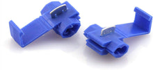 Load image into Gallery viewer, American Terminal SPL1614B 50pcs Lock Quick Splice Wire Terminals Snap Lock Blue 16-14 AWG