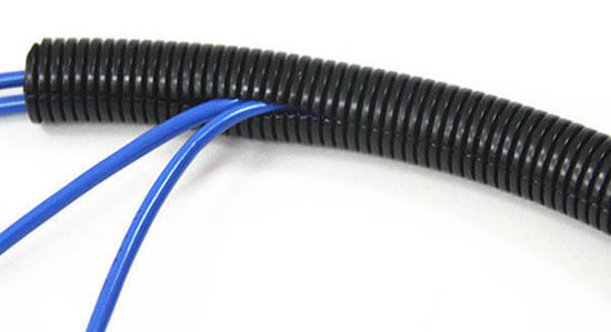 1/2" Polyethylene Split Wire Loom Tubing - Length: 25 Feet - Color: Black