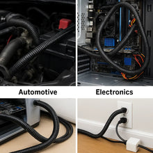 Charger l'image dans la galerie, 25 Ft. 3/8" Split Wire Loom Conduit Polyethylene Tubing Black Color Sleeve Tube