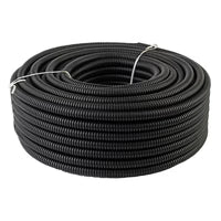 25 Ft 1/4" 6mm Split Wire Loom Conduit Polyethylene Tubing Black Sleeve Tube