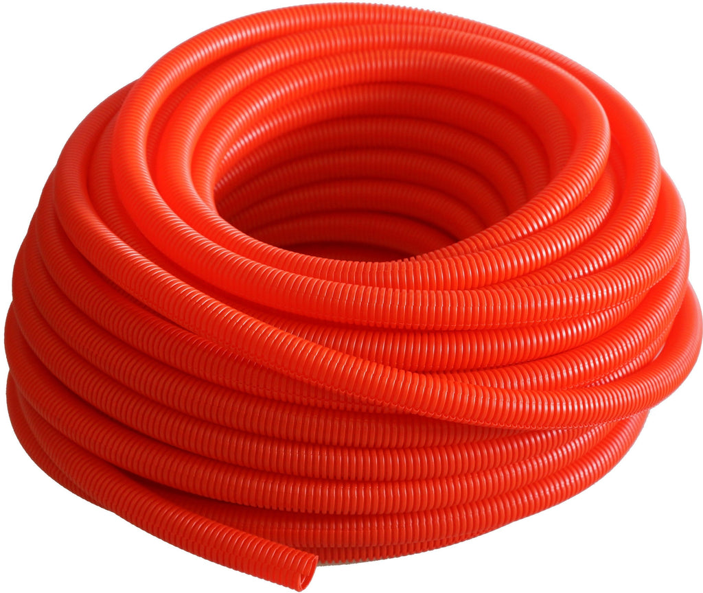 Absolute SLT14-50RD 50' 1/4" 5mm red split wire loom conduit polyethylene corrugated tubing sleeve tube