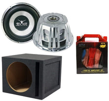 Charger l&#39;image dans la galerie, Absolute ST-1500 2000 Watt 10&quot; Car Subwoofer + Ported Enclosure Box + 8 Gauge Amp Kit