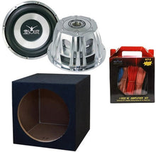 Charger l&#39;image dans la galerie, Absolute ST-1500 2000 Watt 10&quot; Car Subwoofer + Sealed Enclosure Box + 8 Gauge Amp Kit
