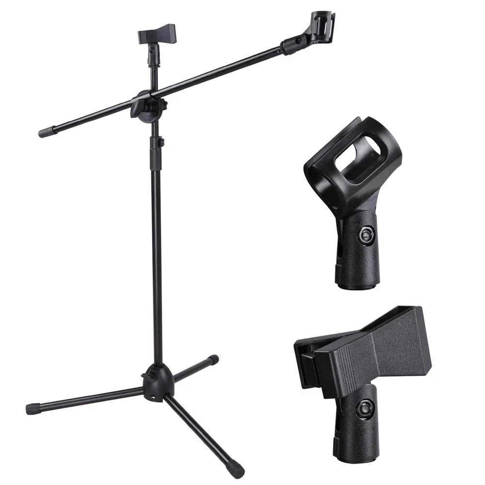 4 MR DJ MS500 Heavy Duty Telescoping Microphone Mic Boom Stand, Tripod Cast Base