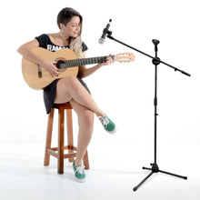 Load image into Gallery viewer, MR DJ MS-300 Universal Adjustable Tripod Microphone Stands Adjustable Boom Stage with Mic Holder Clips