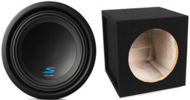 Alpine S-W10D2 Car Subwoofer 1800W 10" Dual 2 Ohm Car Subwoofer with Sealed Box