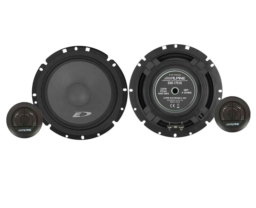 Alpine SXE-1751S 6.5" Component, SXE-1726S 6.5" Speaker, BBX-F1200 280W 4Ch Amp, Wiring Kit