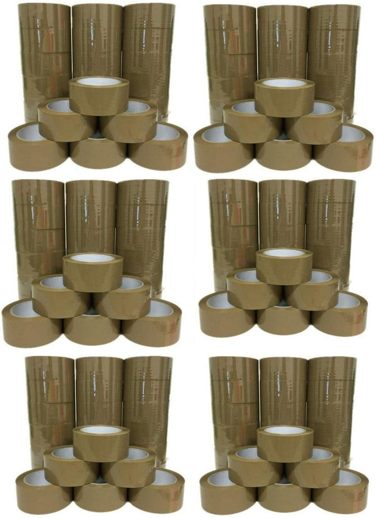 6 BM Paper 144 Rolls Brown Packing Tape 3" x 110 Yards Strong Heavy Duty Sealing Adhesive Tapes for Moving Packaging Shipping Office Storage