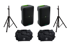 Load image into Gallery viewer, 2 Mackie Thump GO 200 watt 8&quot; 2-way Battery-powered portable loudspeaker &amp; Thump Go Carry Bag &amp; Speaker Stand
