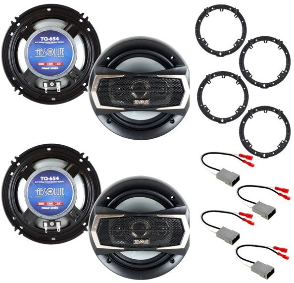 2 Pairs 6.5" Front & Rear Speakers Fit 2006-2011 Honda Civic