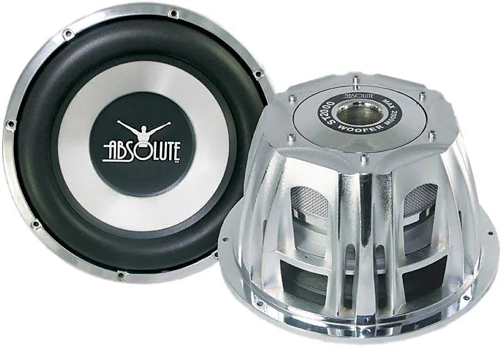 Absolute ST-1500 2000 Watt 10" Car Subwoofer + Double Ported Enclosure Box + 8 Gauge Amp Kit