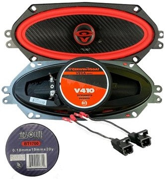 V410 4x10" B-Pillar Speakers Harness Fit 1982-93 S-10 & 1982-90 GMC S-15