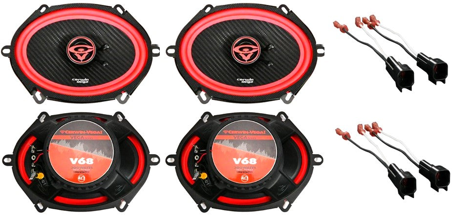 2 Cerwin-Vega V68 6x8" Front & Rear Speakers Fit Ford F-150/350/450/550 1999-2016