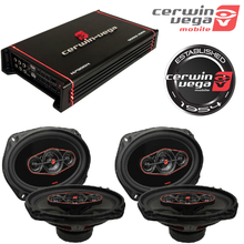 Charger l&#39;image dans la galerie, Cerwin Vega H800.4 HED Amplifier, 4 Channels, 1600W Max with 2 Pair H7694 HED Series 6.9&#39;&#39; 420W 4-Way Speakers