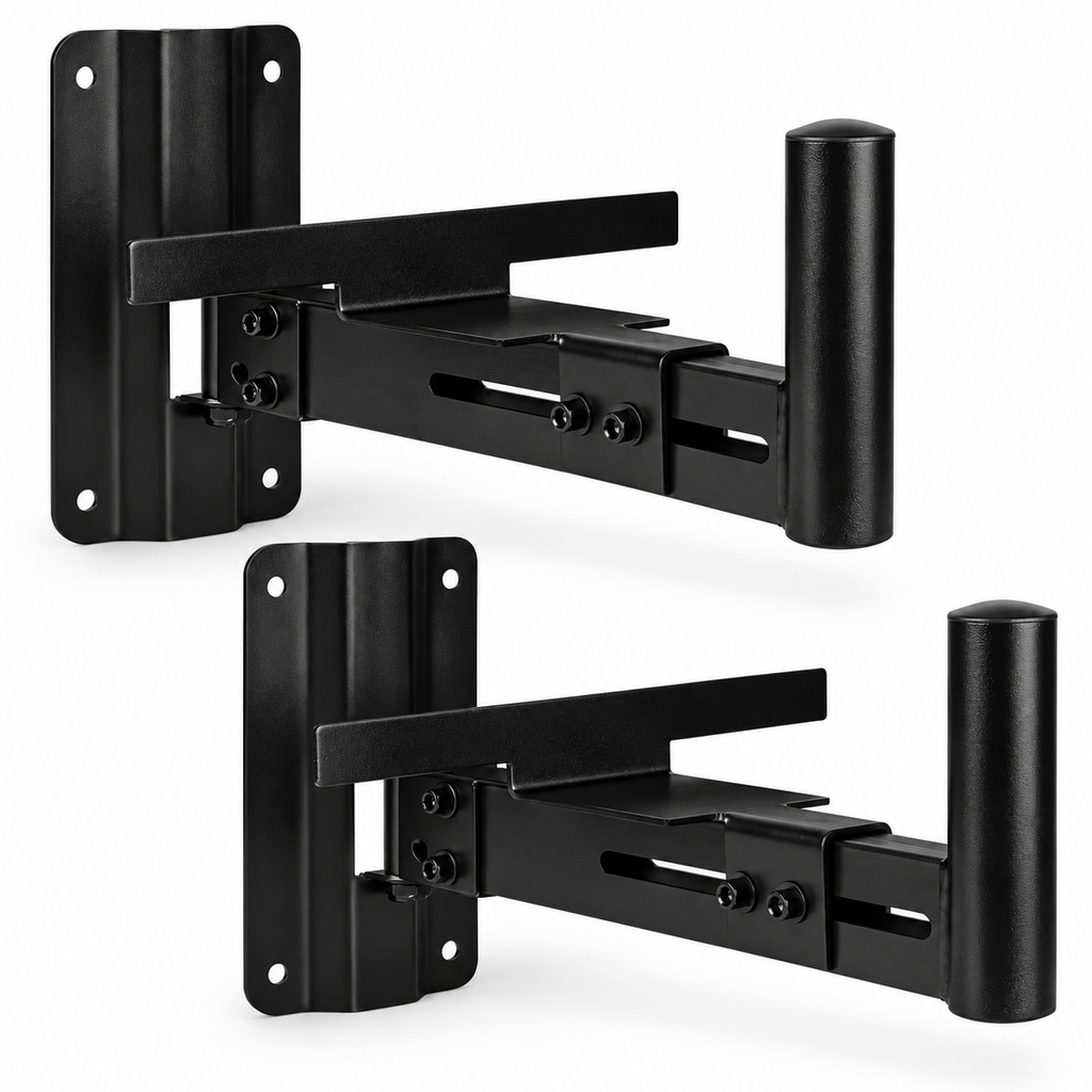 2 MR DJ WM550 Universal Adjustable Wall Mounting Speaker Bracket Pole & stabilizer bracket