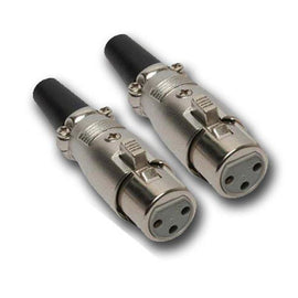 MR DJ XLRFH2 2 3-Pin XLR Female Connector Heads for Audio Microphone & DMX Cable Applications