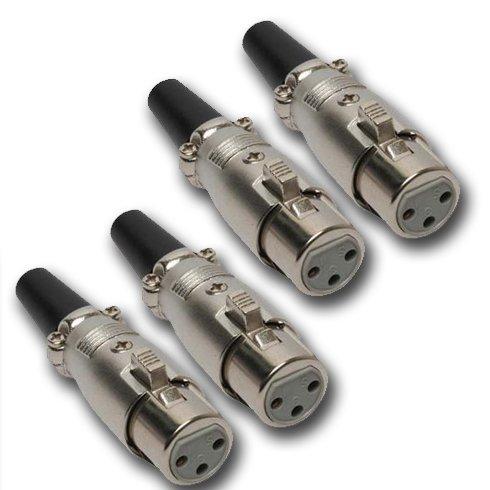 Mr. Dj XLRFH4 4 XLR Female Head 3 Pin Connector Allows for Speaker Cables