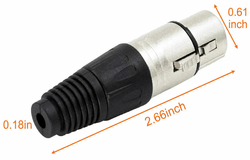 MR DJ XLRFH10 10 3-Pin XLR Female Connector Heads for Audio Microphone & DMX Cable Applications