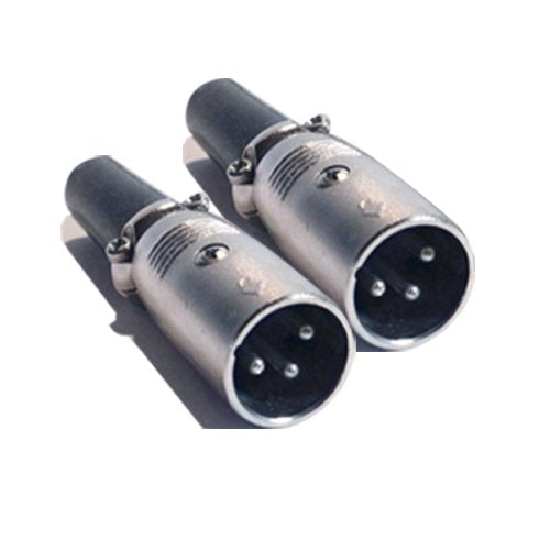 MR DJ XLRMH2 2 3-Pin XLR Male Connector Heads for Audio Microphone & DMX Cable Applications