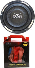 Load image into Gallery viewer, Absolute XS-1000 10-Inch 1500 Watts Shallow Subwoofer + 8 Gauge Amp Kit
