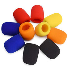 Charger l&#39;image dans la galerie, 10 Pack Colorful Microphone Cover Handheld Stage Microphone Windscreen Sponge Cover Suitable for Karaoke DJ, Dance Ball, Conference Room, News Interviews, Stage Performance (5 Color)
