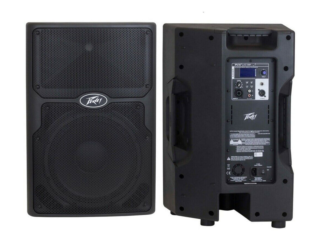 (2) PVXP12 DSP 12 inch Powered Speaker 830W 12" Powered Speaker with 1.4" Compression Driver,+ Free Mr. Dj Speaker Stands+XLR Cable