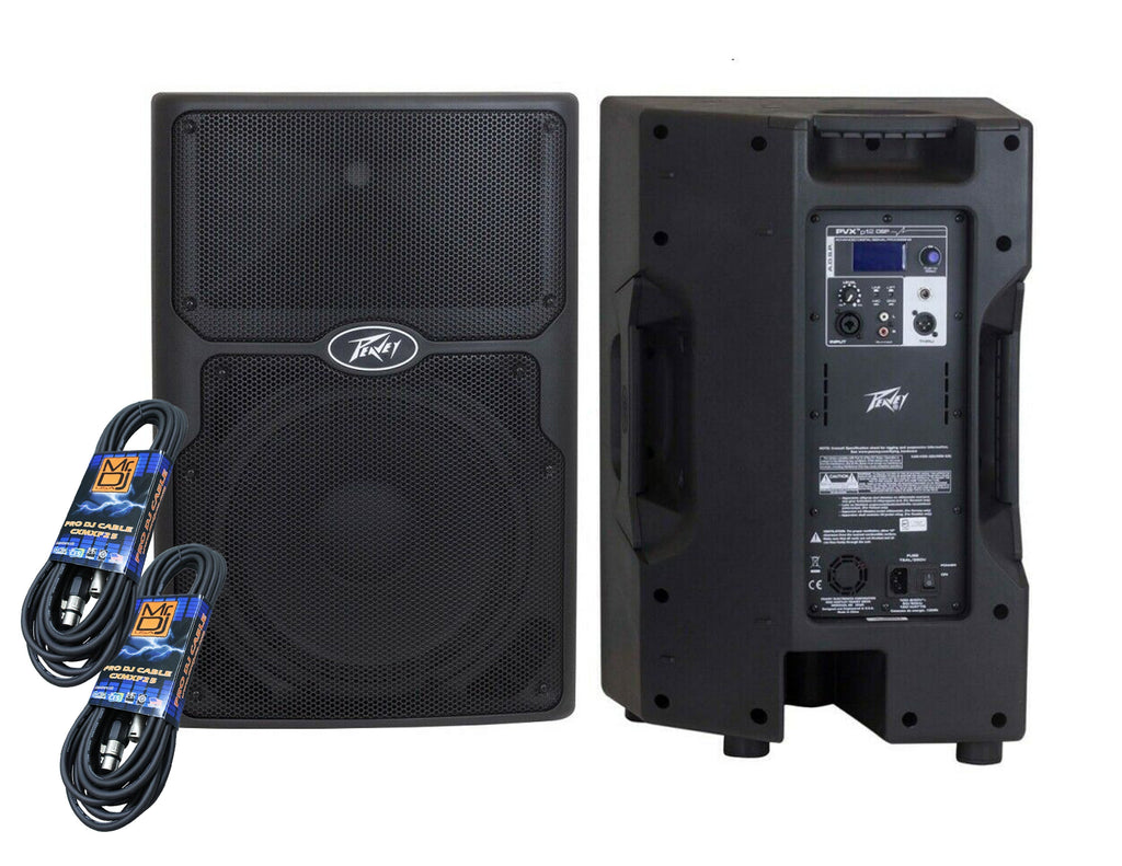 (2) PVXP12 DSP 12 inch Powered Speaker 830W 12" Powered Speaker with 1.4" Compression Driver,+ Free Mr. Dj XLR Cable