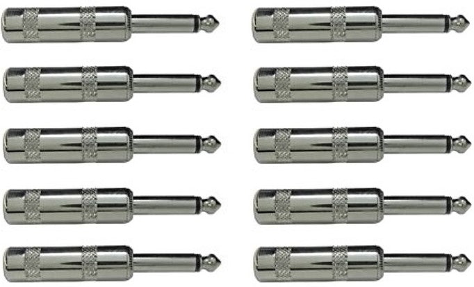 10 MR DJ QMH10 Large Barrel 6.35mm 1/4" Male Mono TS Head Cable Mount Connector