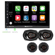 Load image into Gallery viewer, VRCPAA-70M 7&quot; Double DIN Bluetooth CarPlay Android + 6x9&quot; 6.5&quot; coax speakers