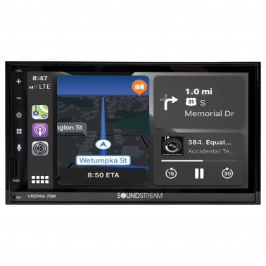 VRCPAA-70M 7" Double DIN Bluetooth CarPlay Android + 6x9" 6.5" coax speakers